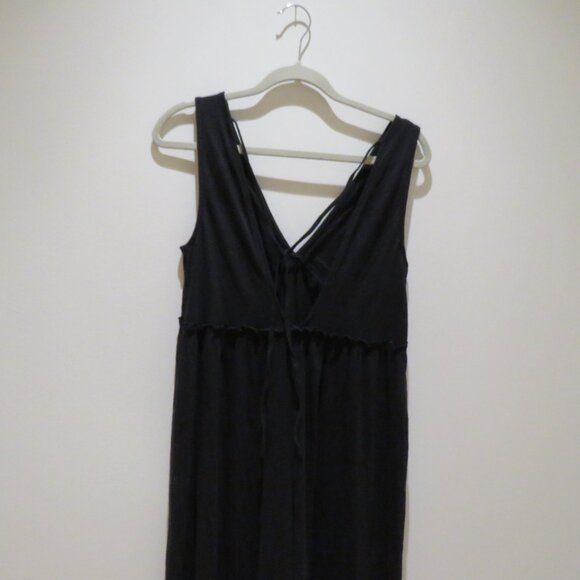 AMERICAN EAGLE Sunchaser Knit V-Neck Jumpsuit Black Wide Leg Lounge XS NWT - Picture 9 of 13